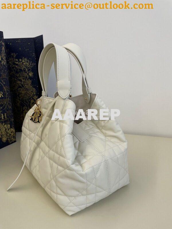 Replica Dior Medium Toujours Bag in Macrocannage Calfskin M2821O Latte 2