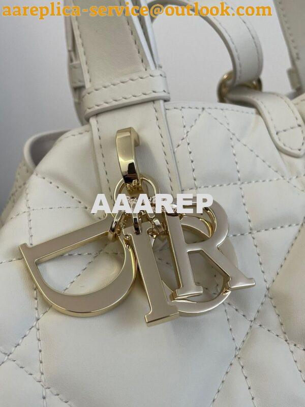 Replica Dior Medium Toujours Bag in Macrocannage Calfskin M2821O Latte 4