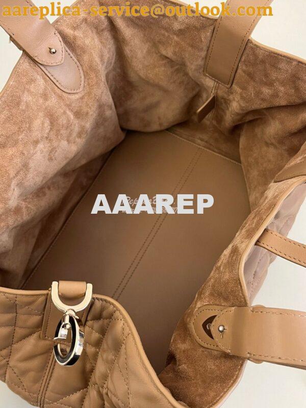 Replica Dior Medium Toujours Bag in Macrocannage Calfskin M2821O Tan 6