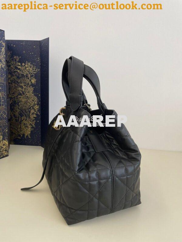 Replica Dior Medium Toujours Bag in Macrocannage Calfskin M2821O Black 2