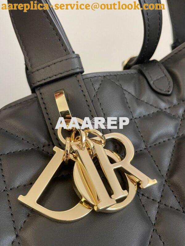 Replica Dior Medium Toujours Bag in Macrocannage Calfskin M2821O Black 3