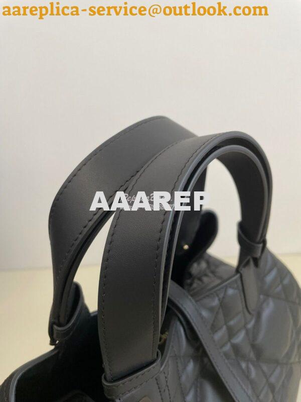 Replica Dior Medium Toujours Bag in Macrocannage Calfskin M2821O Black 4