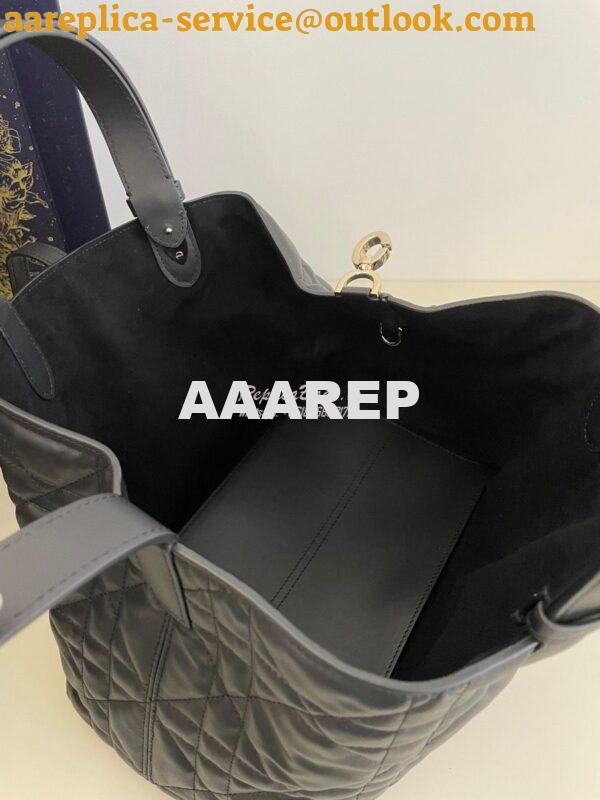 Replica Dior Medium Toujours Bag in Macrocannage Calfskin M2821O Black 6