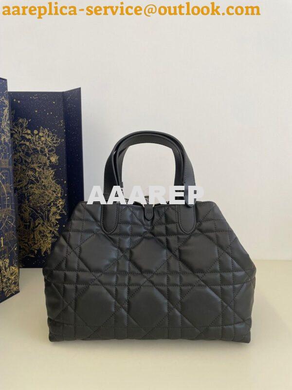 Replica Dior Medium Toujours Bag in Macrocannage Calfskin M2821O Black 8