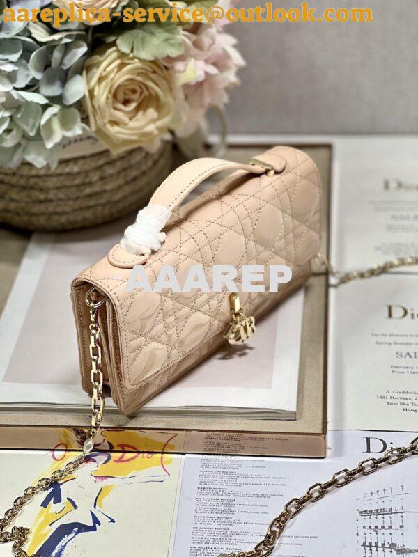 Replica Dior Miss Dior Mini Bag Light Pink Cannage Patent Calfskin S09 5