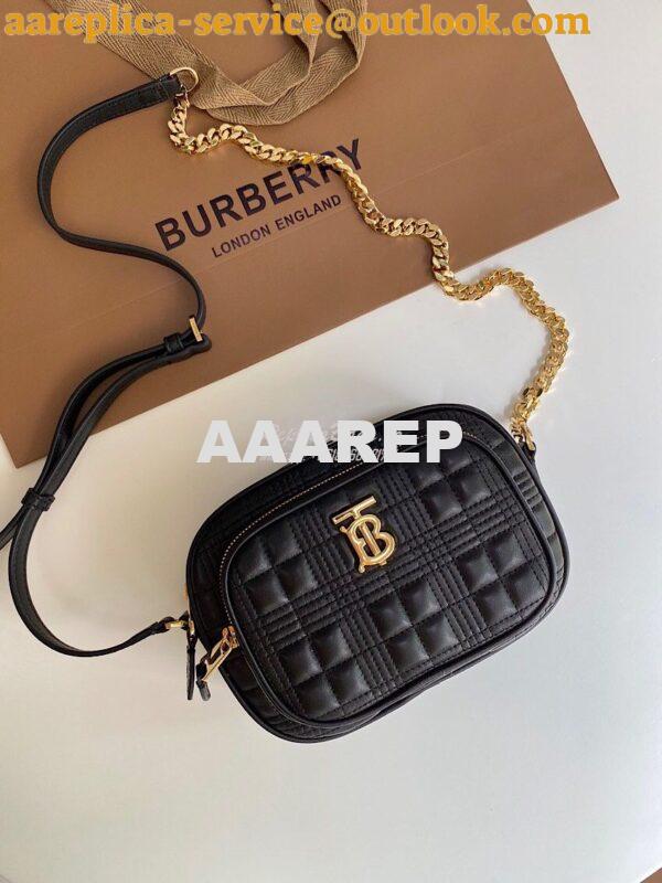 Replica Burberry Small Quilted Lambskin Camera Bag 80207571 Black 2