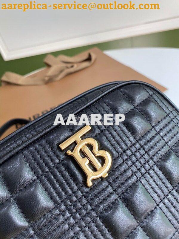 Replica Burberry Small Quilted Lambskin Camera Bag 80207571 Black 3
