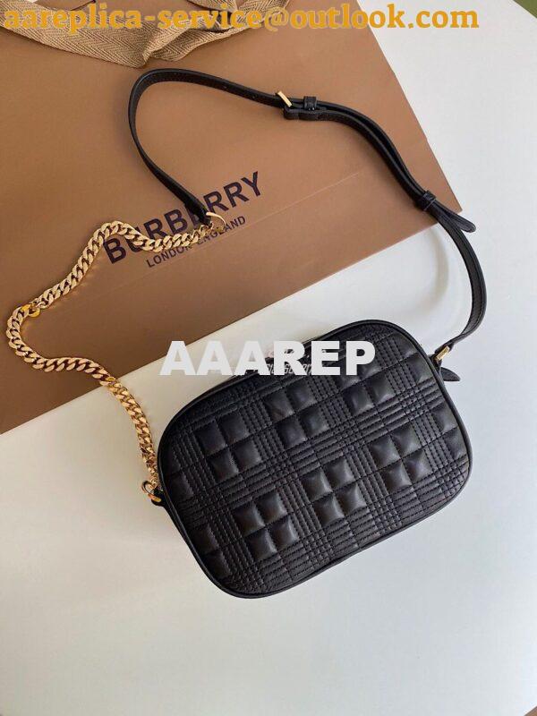 Replica Burberry Small Quilted Lambskin Camera Bag 80207571 Black 8