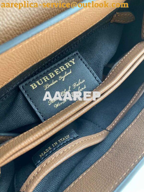 Replica Burberry Grainy Leather and House Check Tote Bag Tan 9
