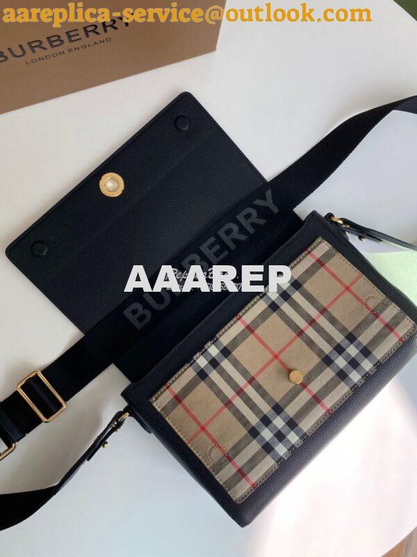 Replica Burberry Leather and Vintage Check Note Crossbody Bag 80211111 7