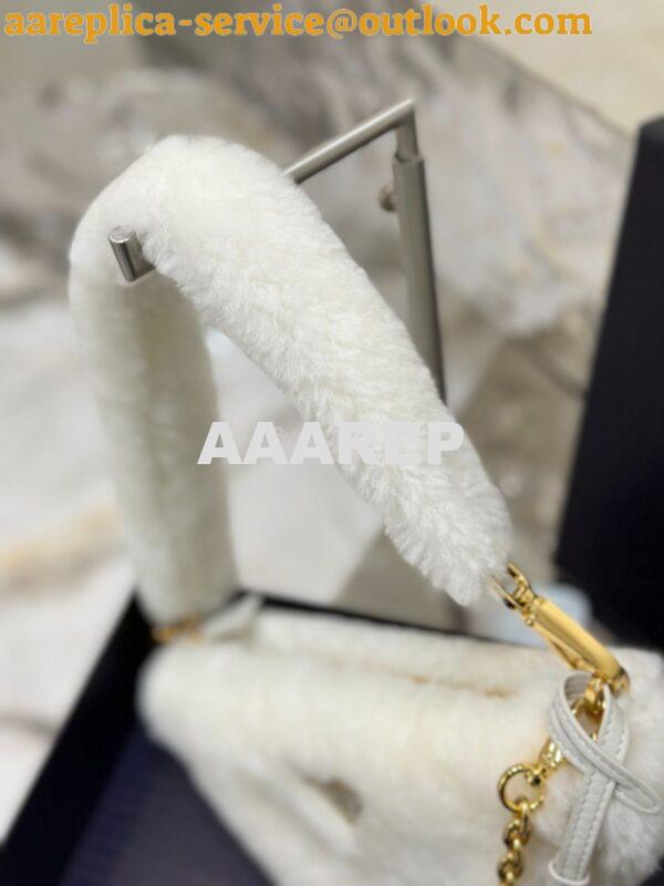 Replica Prada Re-edition Shearling Mini-bag 1BC543 White 6