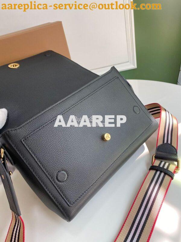 Replica Burberry Grainy Leather Note Crossbody Bag 80174621 Black 7