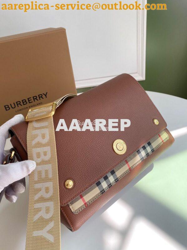 Replica Burberry Leather and Vintage Check Note Crossbody Bag 80211111 3