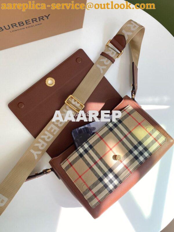 Replica Burberry Leather and Vintage Check Note Crossbody Bag 80211111 6