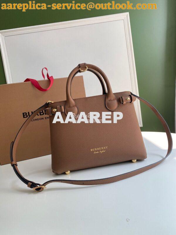Replica Burberry The Small Banner in Leather and House Check Brown 3