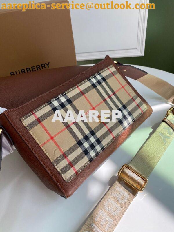 Replica Burberry Leather and Vintage Check Note Crossbody Bag 80211111 9