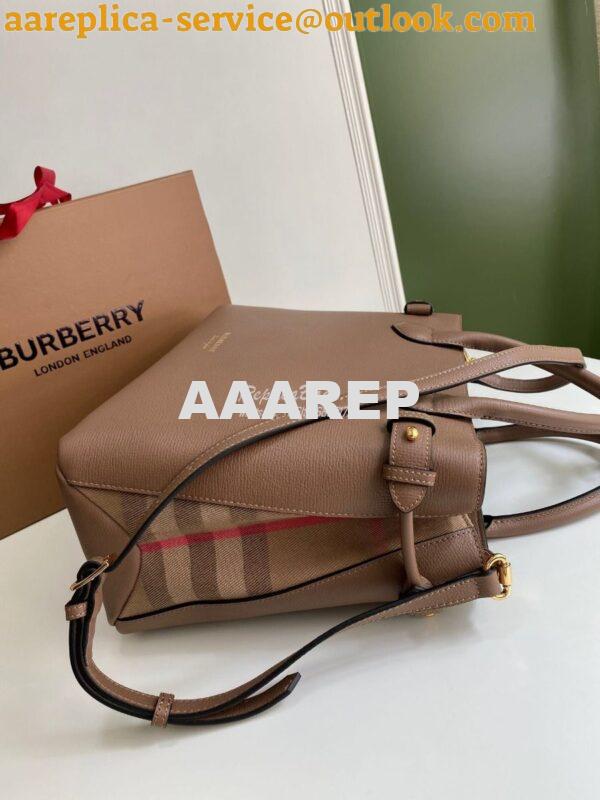 Replica Burberry The Small Banner in Leather and House Check Brown 6