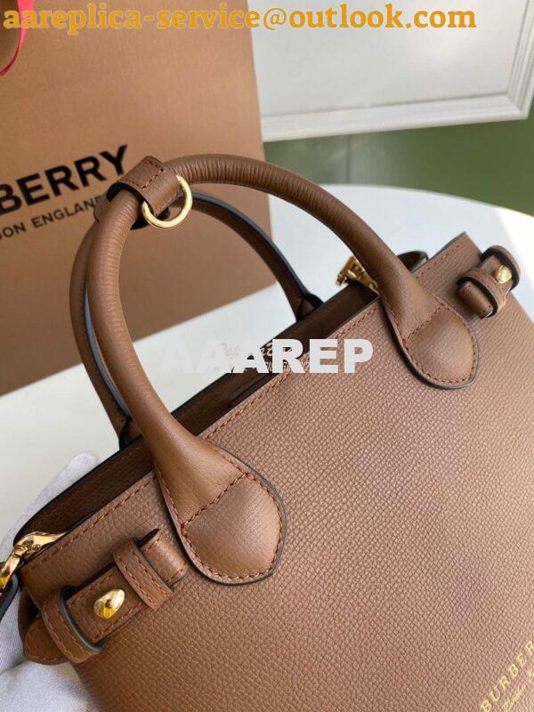 Replica Burberry The Small Banner in Leather and House Check Brown 7
