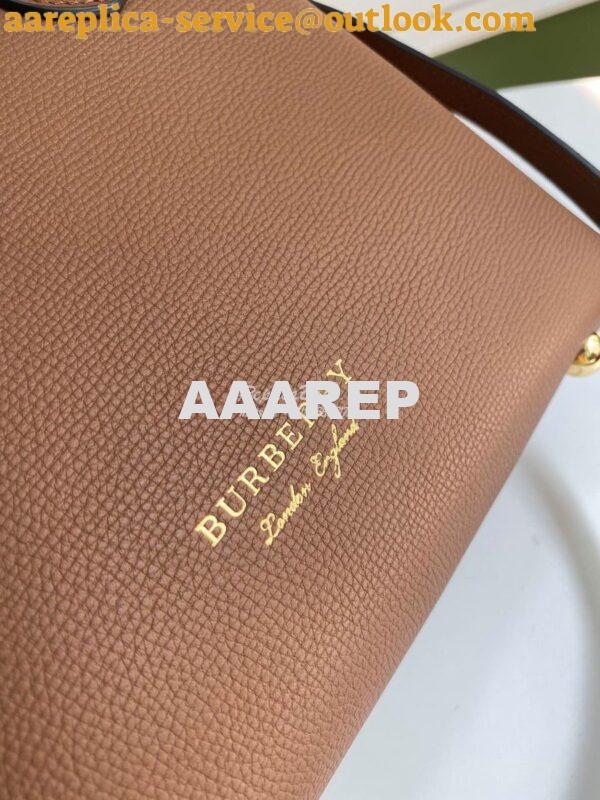 Replica Burberry The Small Banner in Leather and House Check Brown 8