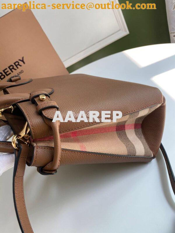 Replica Burberry The Small Banner in Leather and House Check Brown 9