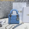 Replica Dior Quilted Patent Calfskin Mini Lady Dior Bag Cornflower