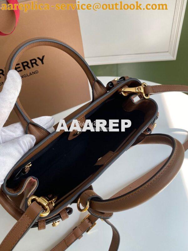 Replica Burberry The Small Banner in Leather and House Check Brown 10