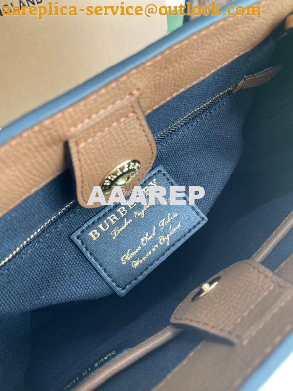 Replica Burberry The Small Banner in Leather and House Check Brown 11