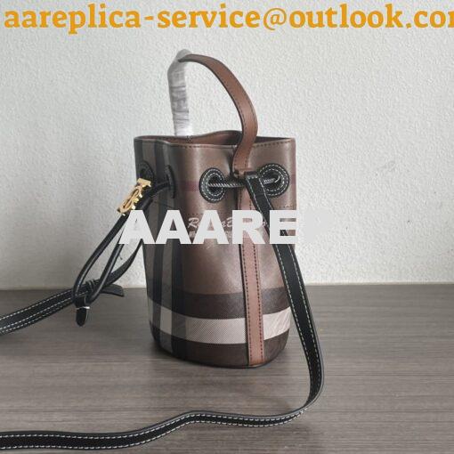 Replica Burberry Mini TB Bucket Bag Dark Birch Brown 80662131 3