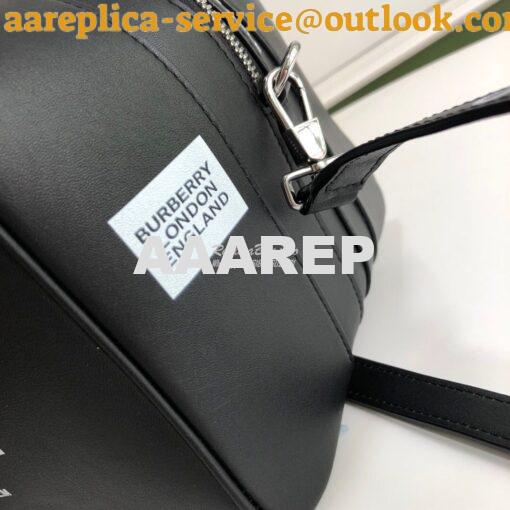 Replica Burberry Small Montage Print Leather Cube Bag Black 6
