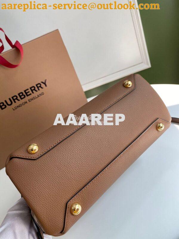 Replica Burberry The Small Banner in Leather and House Check Brown 15