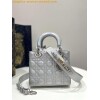 Replica Micro Lady Dior Bag Iridescent Metallic Silver-Tone Cannage La 14