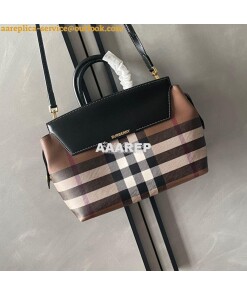 Replica Burberry Medium Catherine Check & Leather Shoulder Bag Birch B