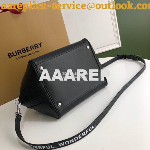 Replica Burberry Small Montage Print Leather Cube Bag Black 12