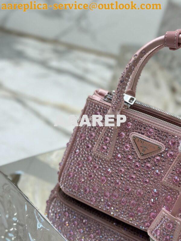 Replica Prada Galleria Satin Mini-bag With Crystals 1BA906 Alabaster P 2