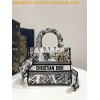 Replica Dior Medium Lady D-Lite Bag White and Black Plan de Paris Embr