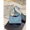 Replica Prada Satin Mini-Bag with Artificial Crystals 1NE515 Blue