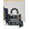 Replica Dior Medium Lady D-Lite Bag Black and White Plan de Paris Embr