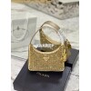 Replica Prada Satin Mini-Bag with Artificial Crystals 1NE515 Platinum