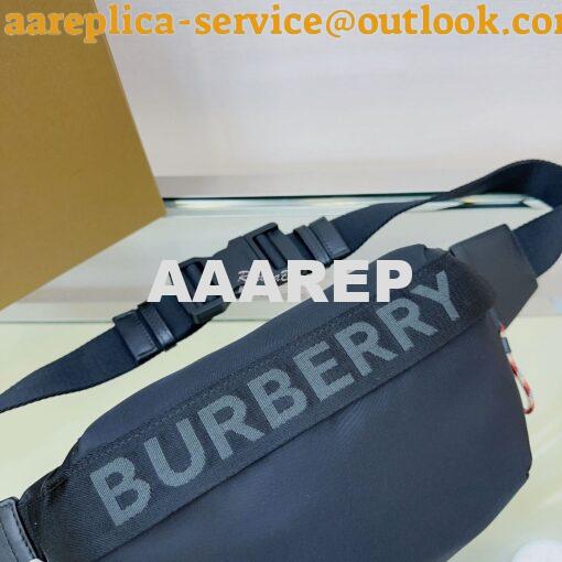 Replica Burberry Medium Logo Detail Bum Bag 80101441 Black 3