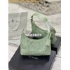 Replica Prada Satin Mini-Bag with Artificial Crystals 1NE515 Aqua