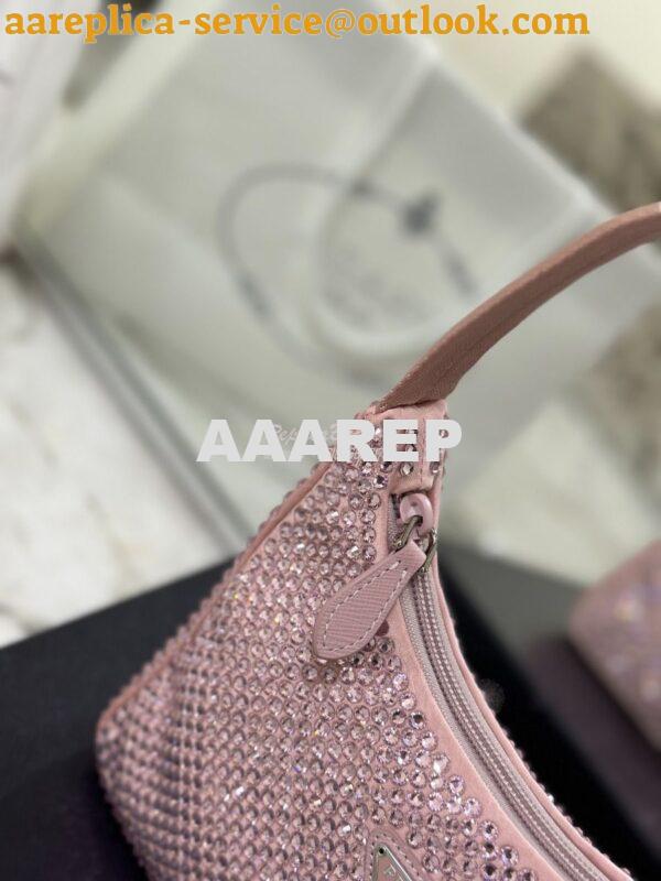 Replica Prada Satin Mini-Bag with Artificial Crystals 1NE515 Alabaster 10