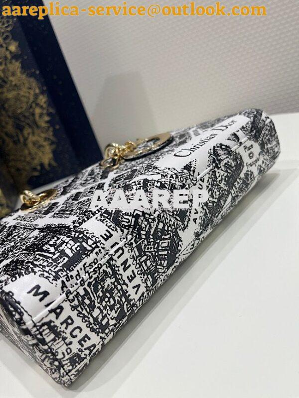 Replica Dior Lady D-Joy Bag White and Black Plan de Paris Printed Calf 6