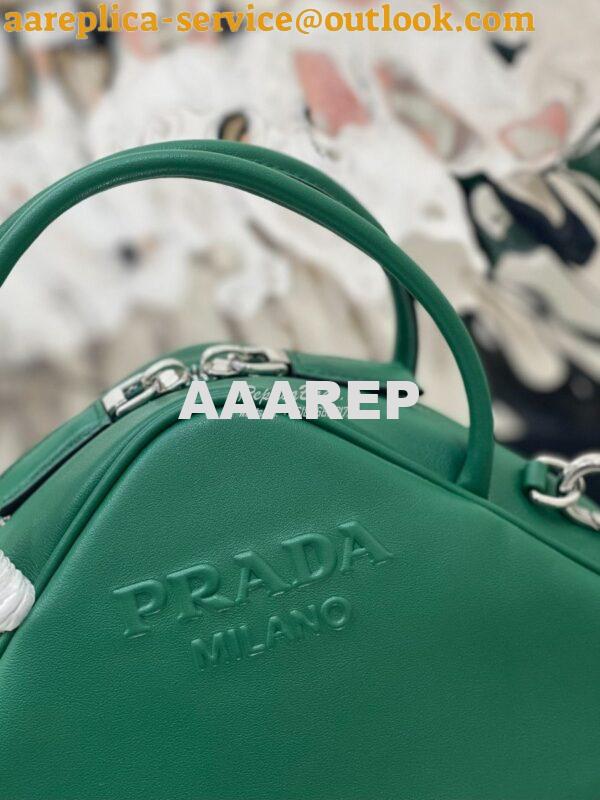 Replica Prada Leather Triangle bag 1BB082 Green 6
