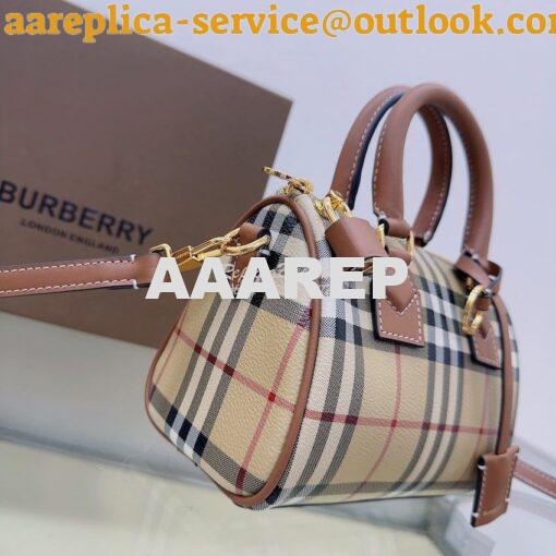 Replica Burberry Check Mini Bowling Bag Archive Beige 80534961 5