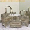 Replica Dior Book Tote bag in Gold-Tone D-Lace Embroidery with 3D Macr