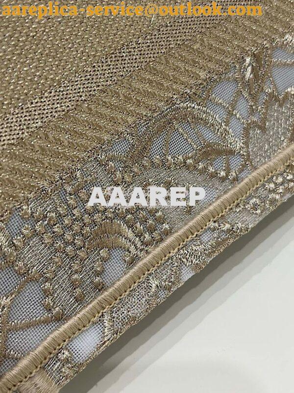 Replica Dior Mini Book Tote S5475 Gold-Tone D-Lace Embroidery with Mac 5