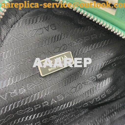 Replica Prada Leather Triangle bag 1BB082 Green 11