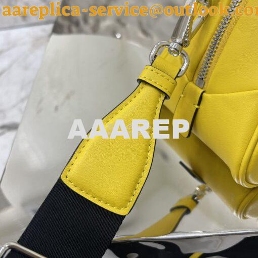 Replica Prada Leather Triangle bag 1BB082 Yellow 9