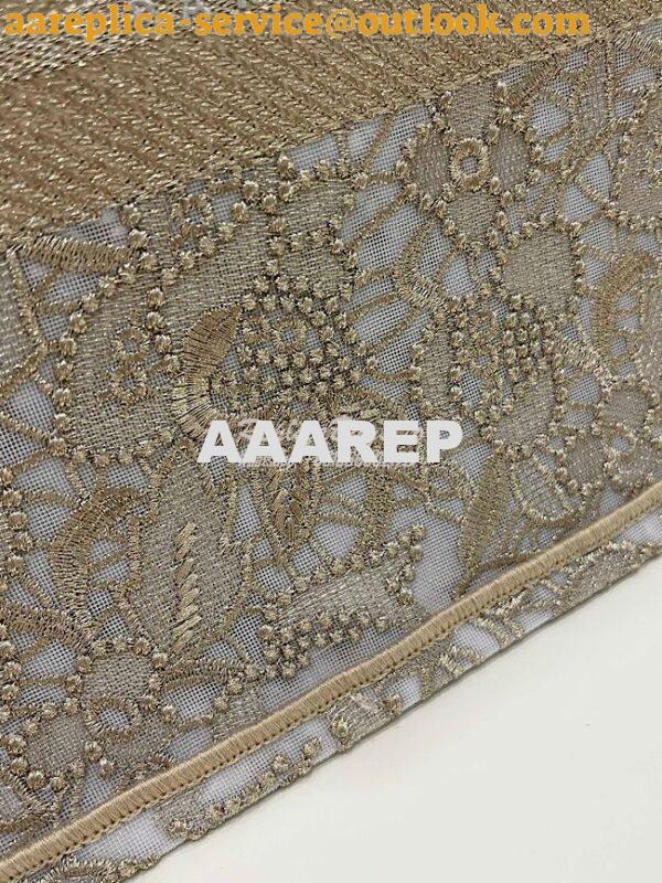 Replica Dior Book Tote bag in Gold-Tone D-Lace Embroidery with 3D Macr 6