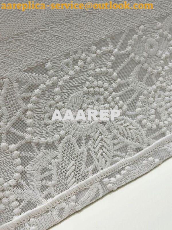 Replica Dior Book Tote bag in White Multicolor D-Lace Embroidery with 6